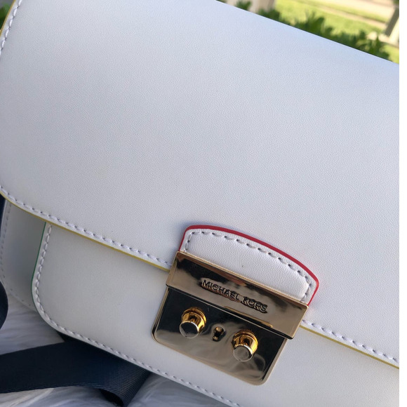 Michael Kors Sloan Editor Leather Messenger Crossbody Rainbow - Picture 8 of 16